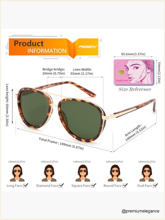 Retro Polarized Aviator Sunglasses Square Frame UV400 Protection Unisex main image 5